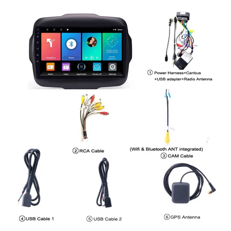 ジープ レネゲード 2016年 BU14 カーラジオセット ジープ レネゲード 2016年 BU14 カーラジオセット