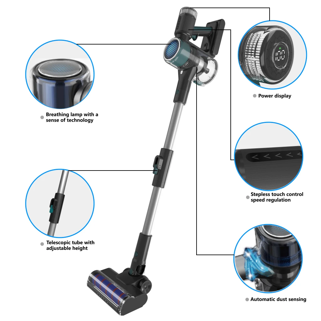 Бытовой 2200 мА/ч пылесос True свободными руками Аккумуляторный палка Портативный Ручной аспиратор Беспроводная связь