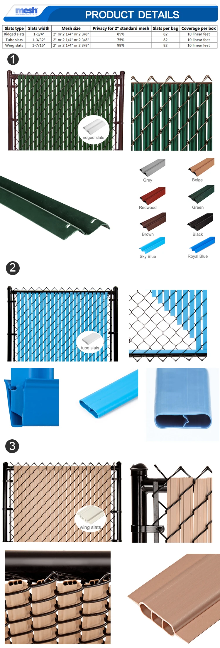 Used Privacy Slats Steel Pvc Coated Chain Link Fence Rolls 6ft