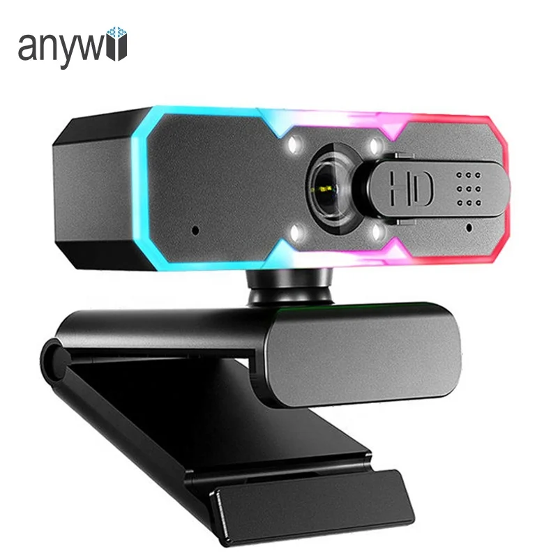 Smart Tv Android Box Webcam Usb Anywii RGB LED Light 60fps Live Stream  Camera 1080p Webcam