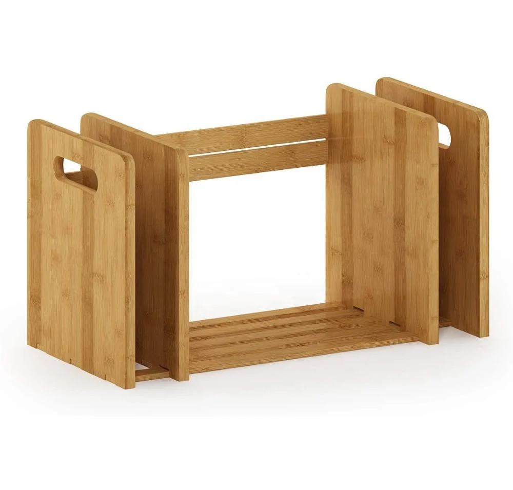 Оптовая продажа, Регулируемая Вешалка для книг из натурального бамбука