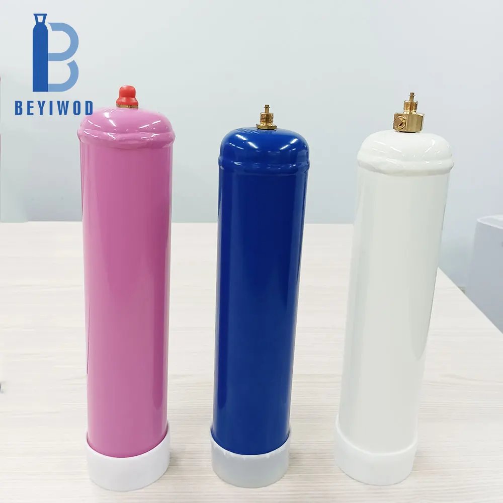 TPED・ISO 11118準拠 0.95L 使い捨て鋼製ガスシリンダー（空気／CO2／O2／N2／窒素用）