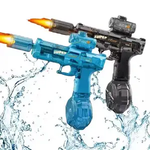 ITTL Electric Water Gun Light-up Toys Glowing Silencer Automatic Water Squirt Gun High Capacity Summer Outdoor Toys for Kids