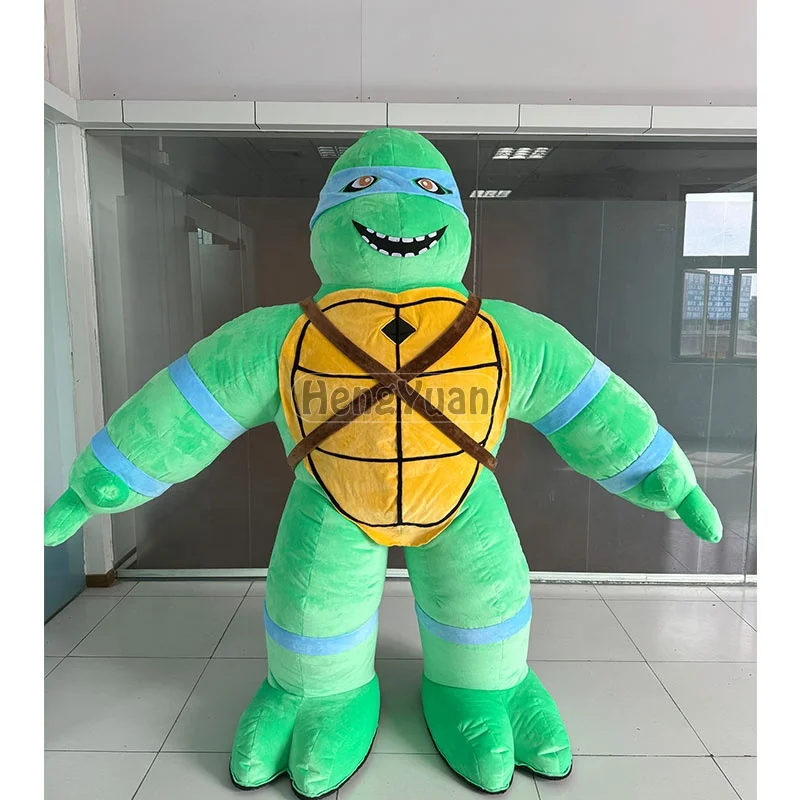 Factory Direct Sale Custom Cartoon Inflatable Green Muscle Turtle Mascot Costumes Giant Walking Ninja Turtle Cosplay Suits