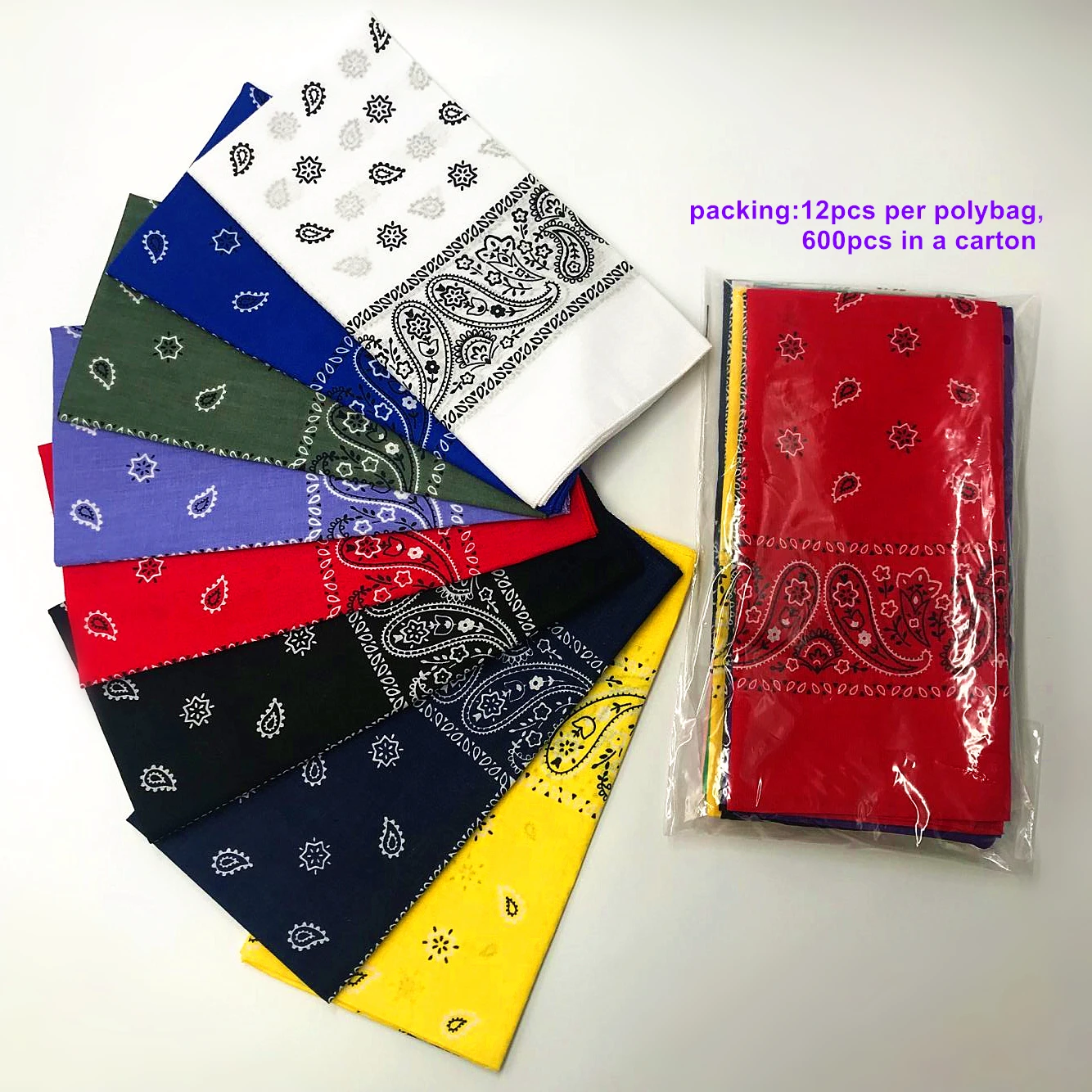 Bandana Cotone Paisley Bandana Paisley 100% Cotone, Foulard Multiuso Per Biker, Cowboy O Look Casual - Taglia Unica, Per Lui E Lei Bandane Donna - Foto 7