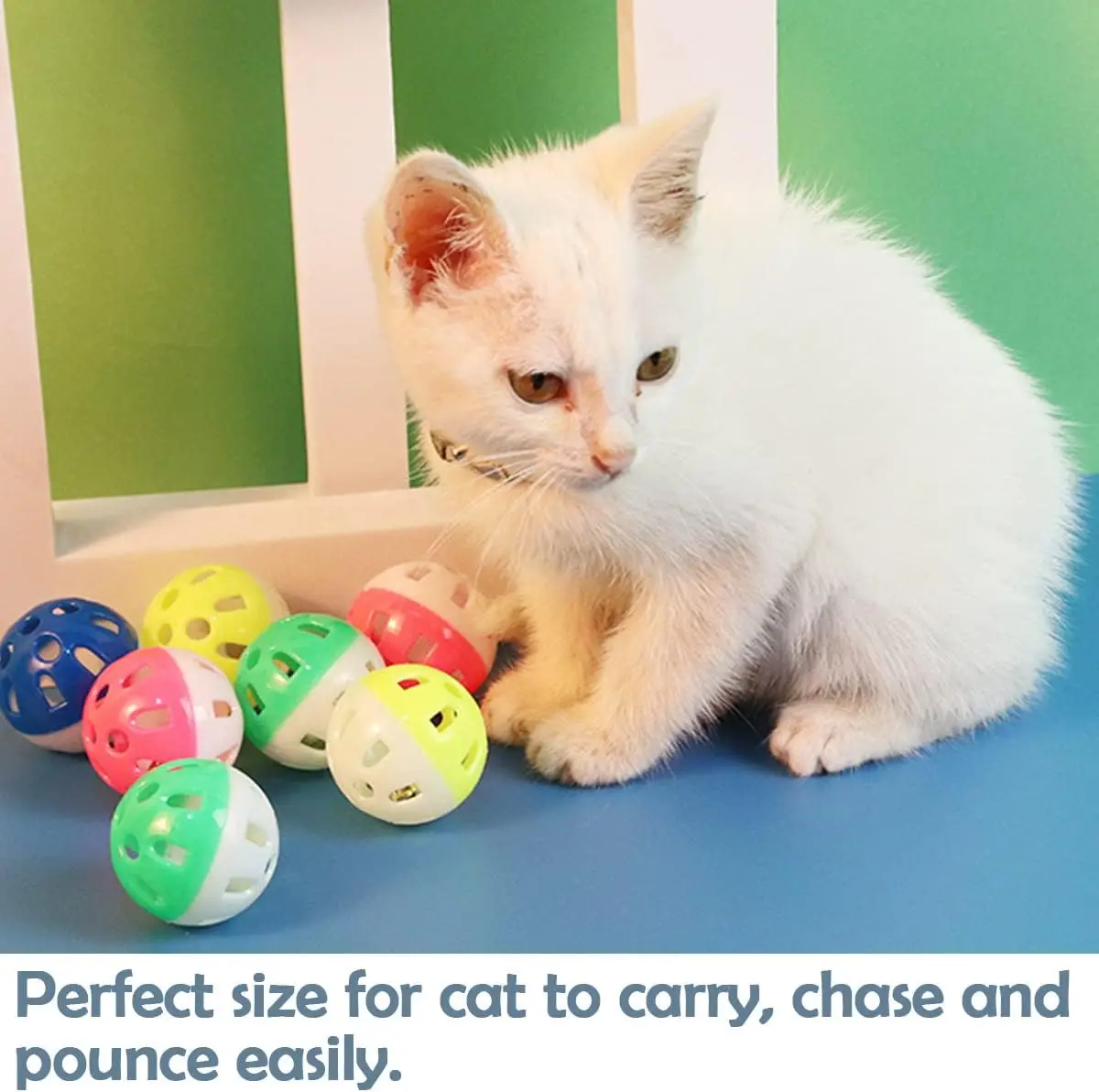 Hollow Plastic Cat Interactive Training Chase Ball Tease Toys With