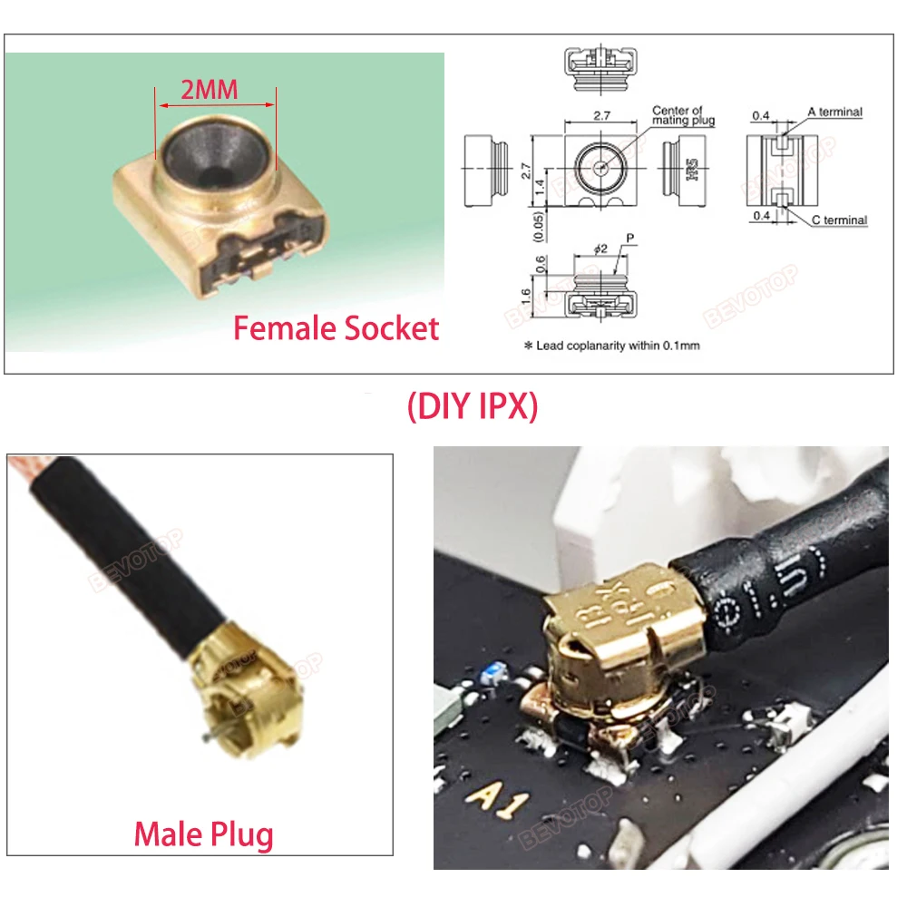 Custom Sma To Mini Ms156 Ipx Splitter Cable Sma Female To 1 X Ipex4 ...