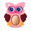 Anneau de dentition en bois hibou rose