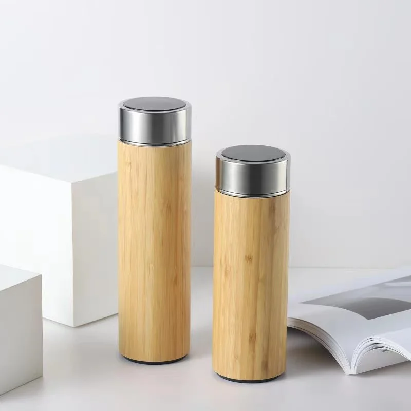 Buy Wholesale China 450ml Smart Insulated Stainless Steel Bamboo Tumbler  Led Temperature Display Thermos Flask Bottle & Vacuum Flask at USD 3.9