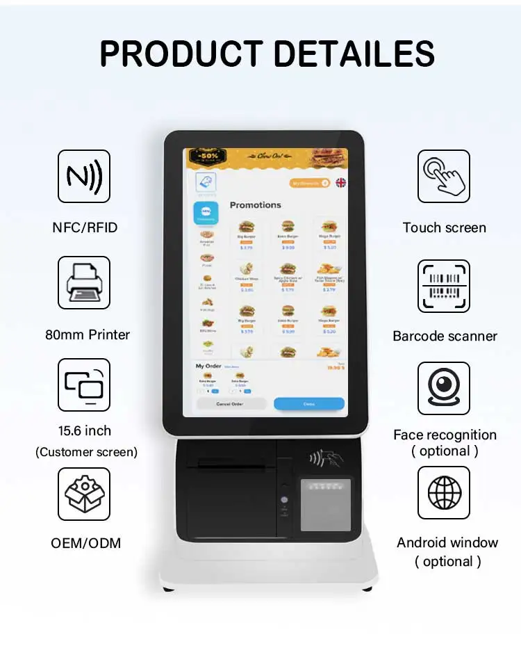 Pos Hardwareall In One Pc Touch Screen For Payment Kiosk Carding Machines Cash Register Tablet Pos Touch Screen Monitor Price