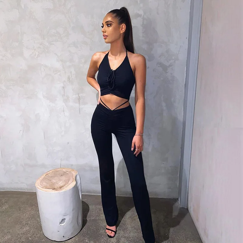 Fashion Casual Sexy Drawstring Crop Top 