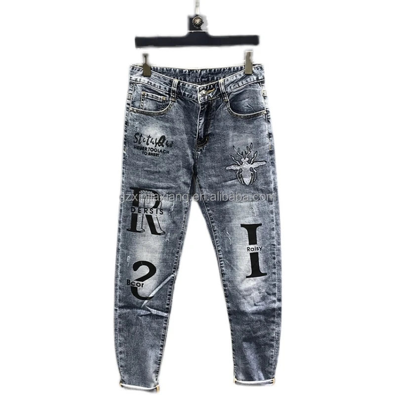 Vaqueros De Alta Calidad Para Hombre,Jeans Ajustados De Tiro Alto,Lavados,Azul  Medio - Buy Pantalones Casuales,Vaqueros Skinny,Los Hombres De Los  Pantalones Vaqueros Product on Alibaba.com