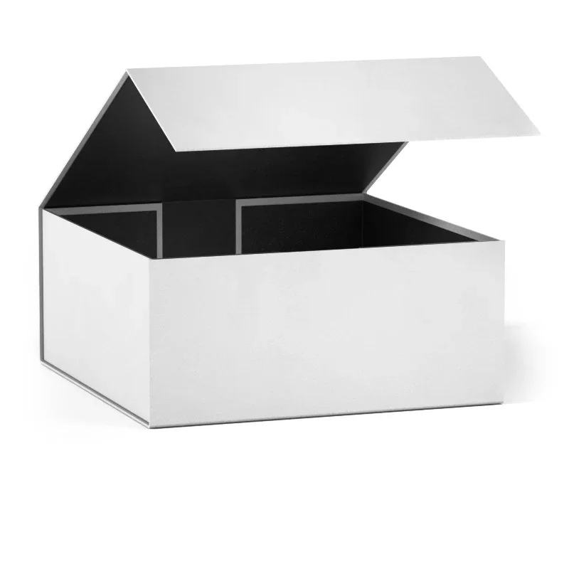 Wholesales Packaging Box Hard Rigid Cardboard Clothing Wigs Black Collapsible Rigid Magnetic Gift Box Gift Box supplier