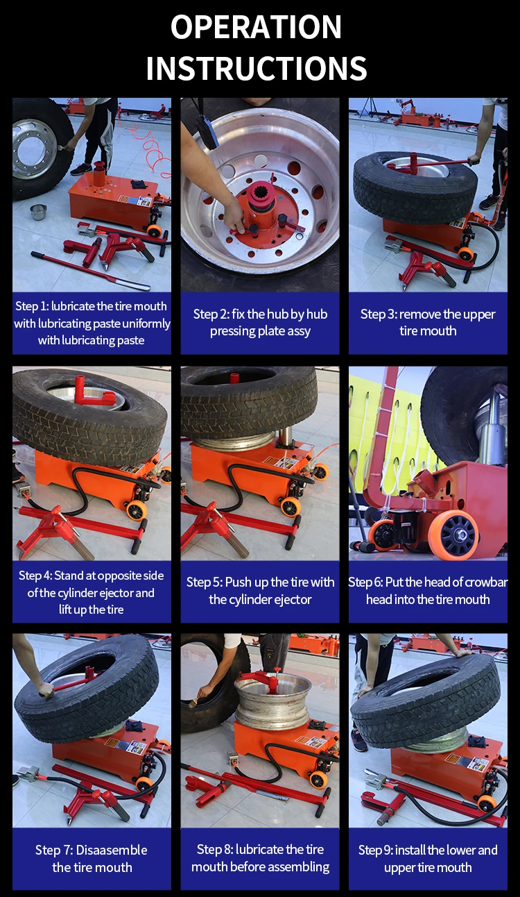 engineering vehicle tyre remove machine