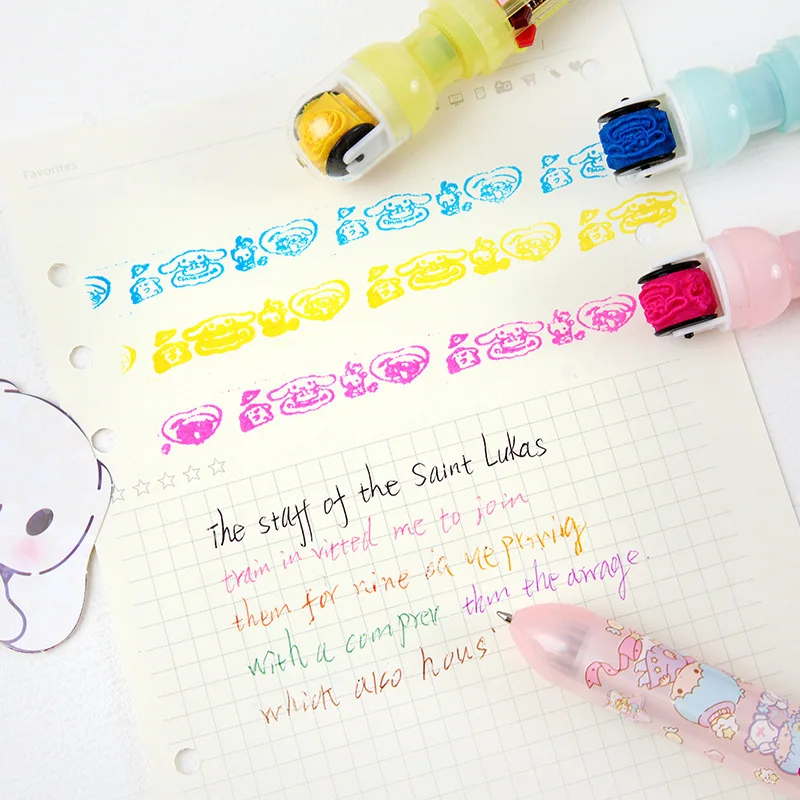 Cartoon Roller Seal Ten Color Ballpoint Pen With High Appearance Value