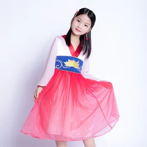 Traditional Chinese Princess Dresses for Girls Children Cotton TV Movie Wedding Party Outfit Elegant Embroidered Folk Clothing