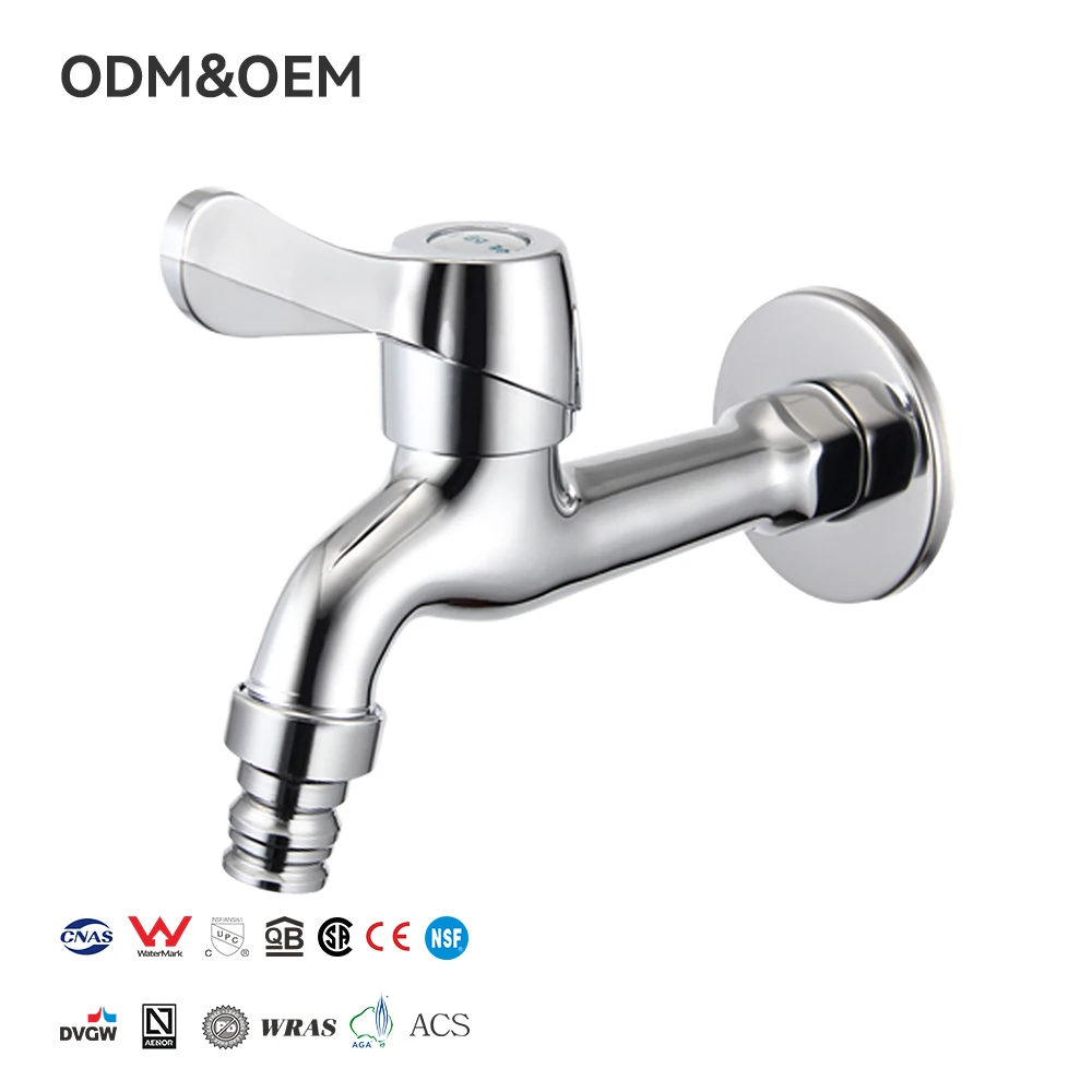 Brass Wall-mounted ABS Handle Washing Machine Safe High Water Flow Soft Aerated Stream Drip-Free Ceramic Valve Core Faucet