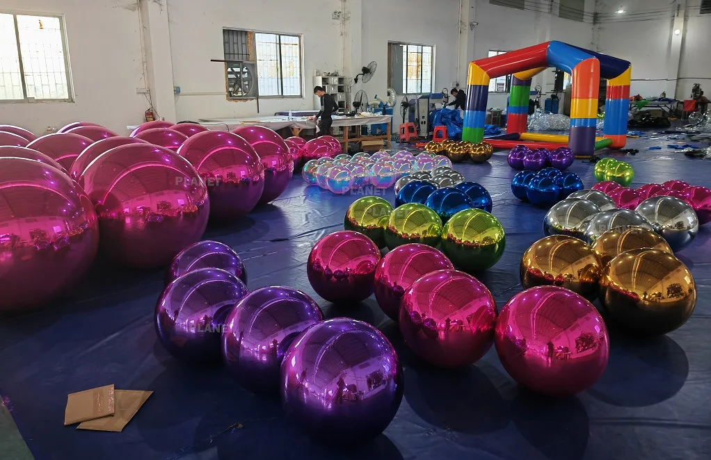 High Quality Double Layer Reflective Pvc Inflatable Mirror Ball Balloon