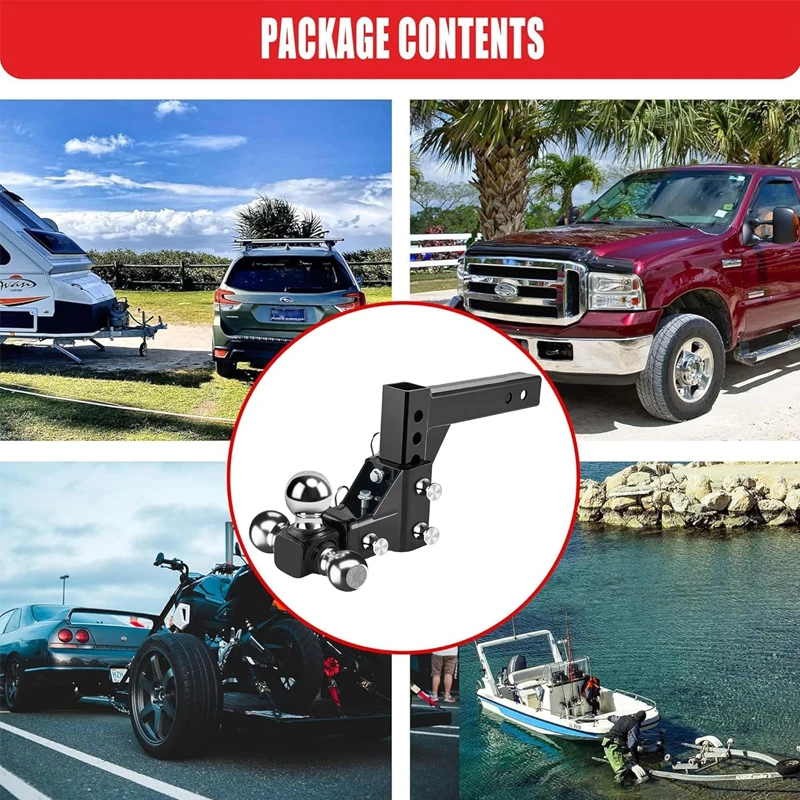 Adjustable Trailer Hitch Ball Mount Heavy Duty Truck Drop Hitch ...