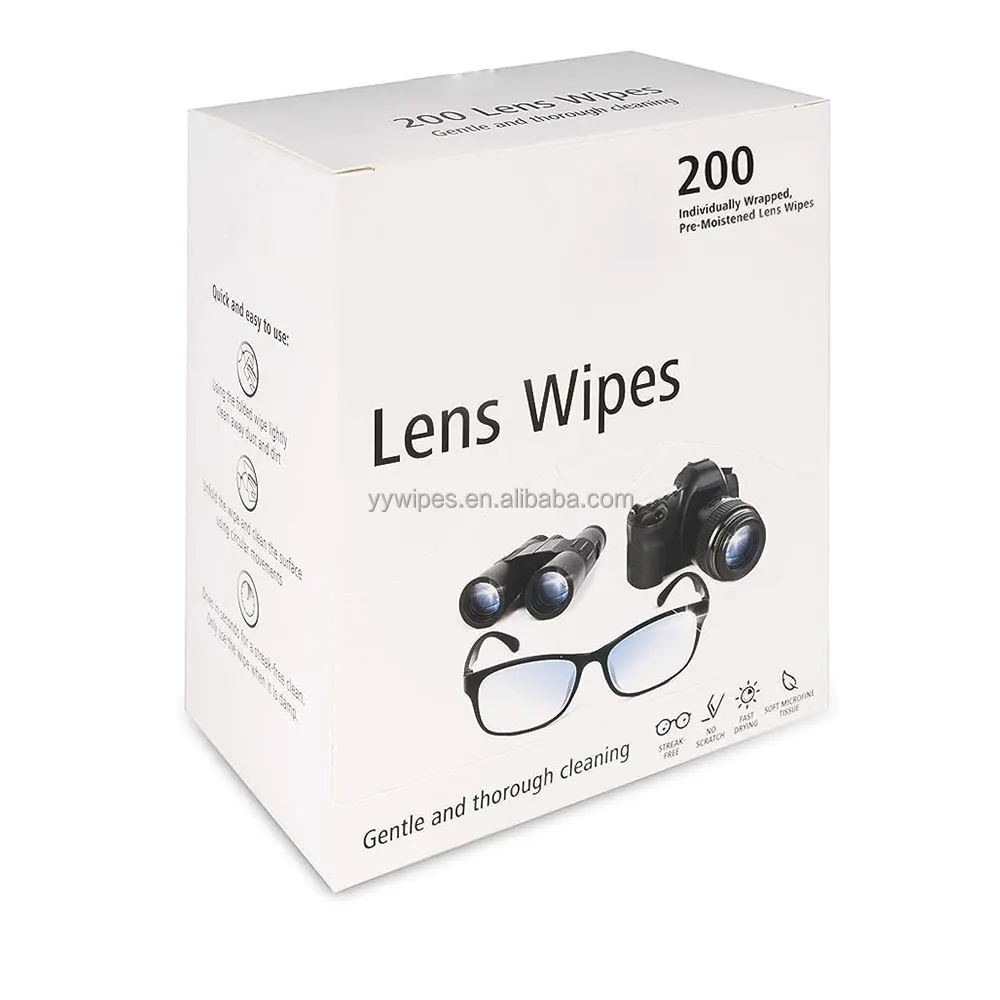 Wholesale Lens Cleaning Wipes 200 Count Eyeglass Cleaner Lens Wipes