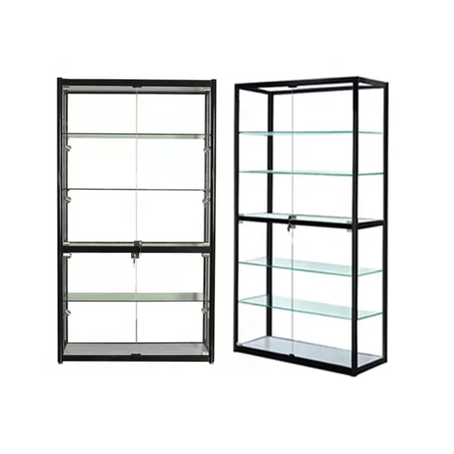 Free 3D Design Shop Glass Showcase Display Cabinet With LED Light