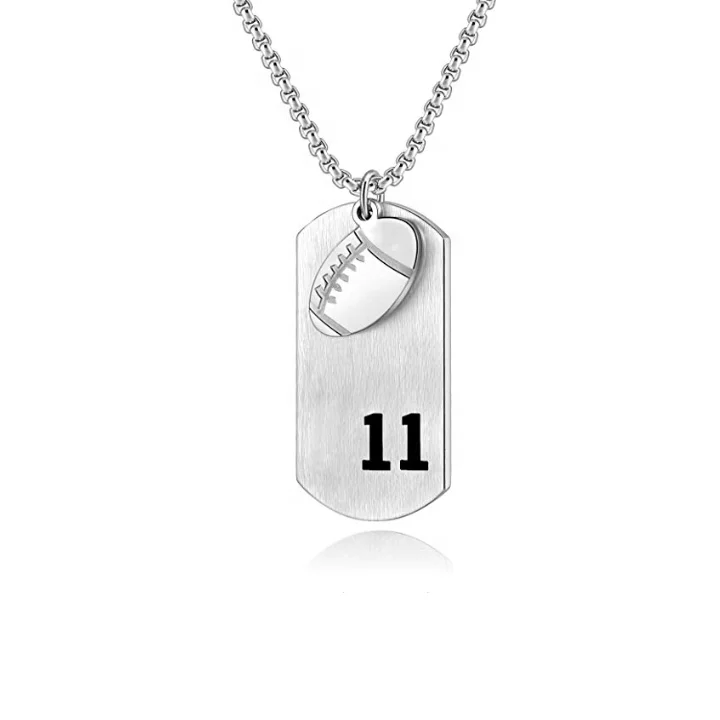 Men's Football Dog Tag Player Number 