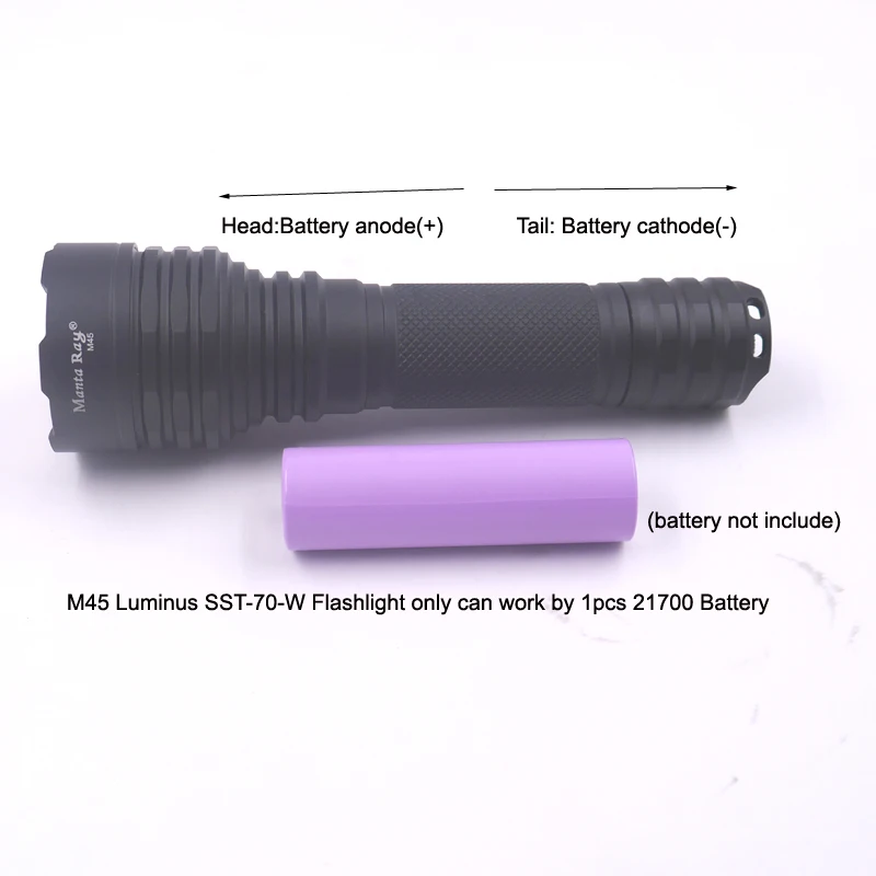 Manta Ray M45 Flashlight - 30W, 6500K, 30000 Hours Lifespan