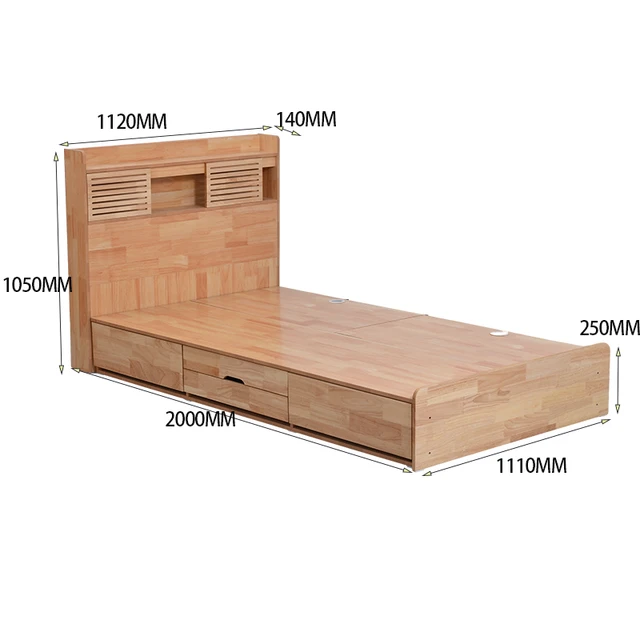 Factory Directly Modern Fashion Bed Room Furniture Solid Wood Luxury Queen Bed