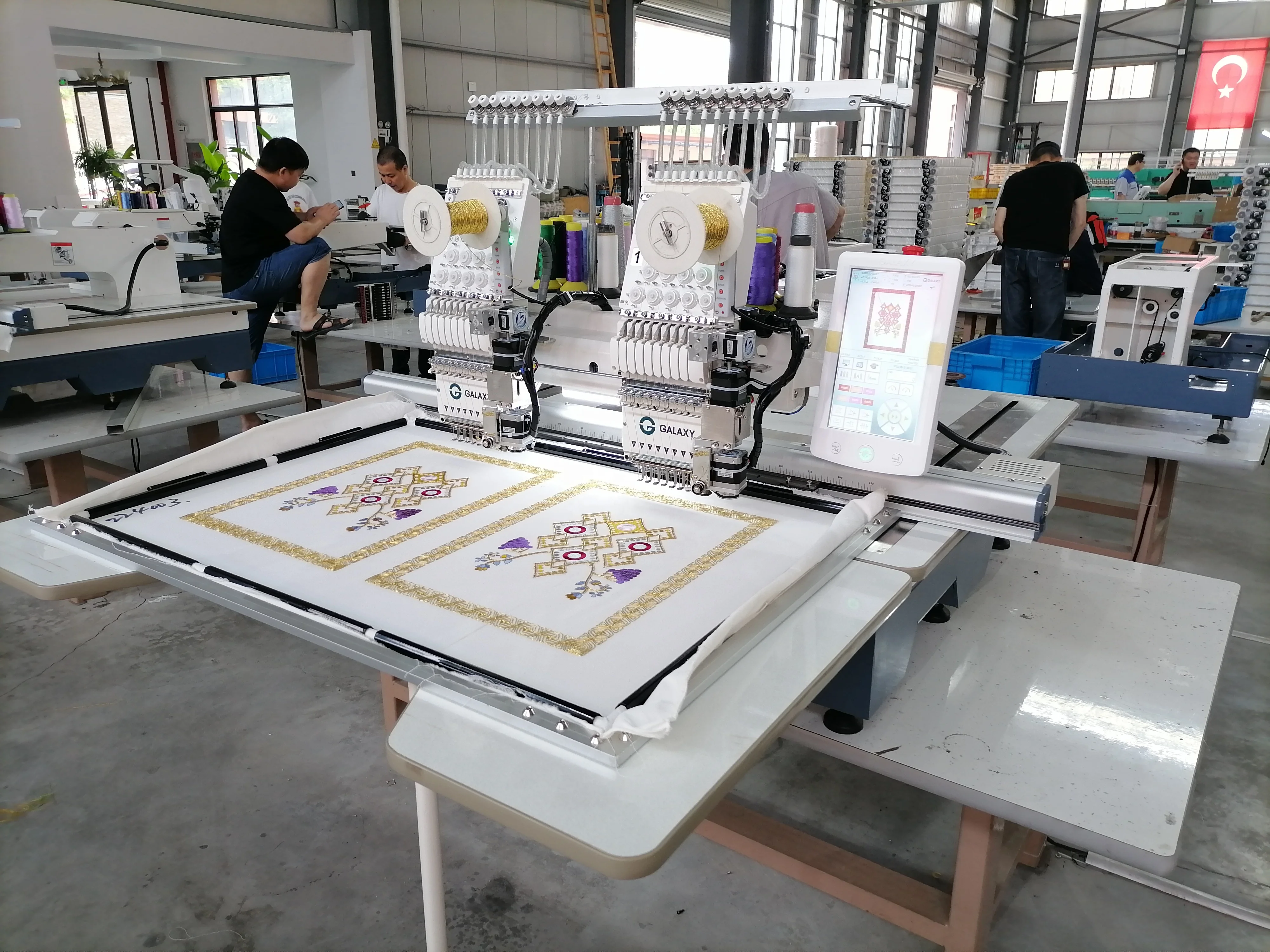 HOT SELLING 2024 GALAXY HIGH SPEED 1202  WITH EASY CORDING SUITS GARMENTS BRIDAL PARTY WEAR EMBROIDERY MACHINE DAHAO SOFTWARE