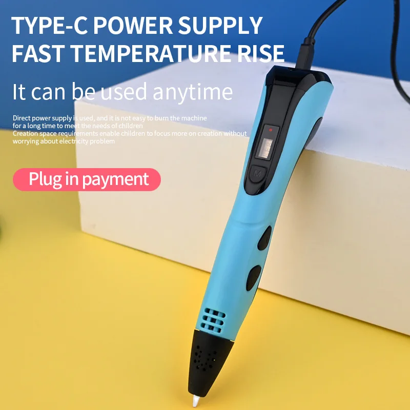 2025 NEW Model 3D Printing Pen With 10colors*5m PLA Filament Refill and Stencil DIY 3 D Printer Drawing Pens