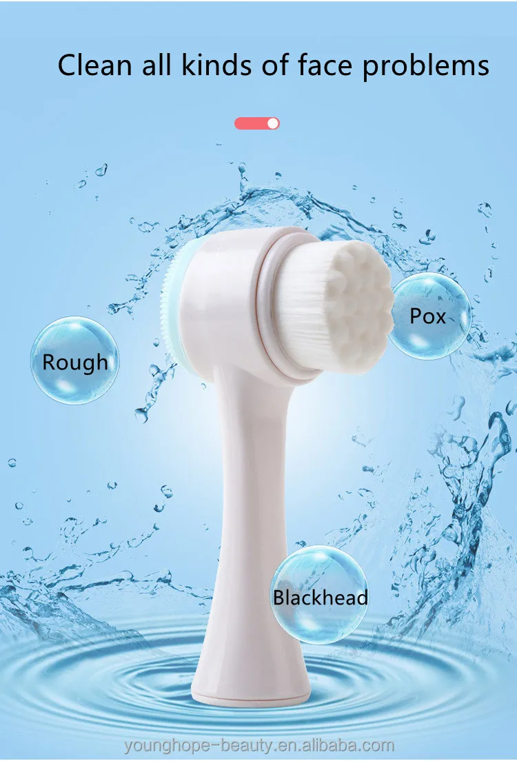 Facial Brush 2 In 1 3d Silicone Wash Face Exfoliate Brush Most Popular