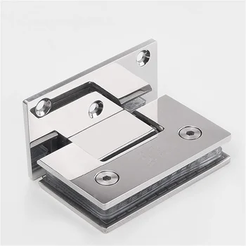 Durable 304 Steel Glass Clip for 90 Degree Hotel Bathroom Door Balustrades