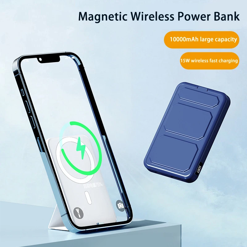 Chinese factory supplier supply  Customized Logo Phone Holder Mobile 10000mah Powerbank Magnetic Wireless Fast Charging Portable Charger For Universal Phone - Buy High Capacity 10000mah Portable 15w Power Bank Ultra Slim 10000mah Power Banks Portable Mobile Charger Power Bank High Capacity newest Magnetic 5000/10000mah Pd22.5w Powerbank Usb Fast Charge Wireless Charging Power Bank 15w Wireless Charging Power Bank Large Capacity 10000mah Power Bank 2 Usb Port 2.1a Output Fast Charging Slim Powerbank Promotion Gift Colourful Fast Charger