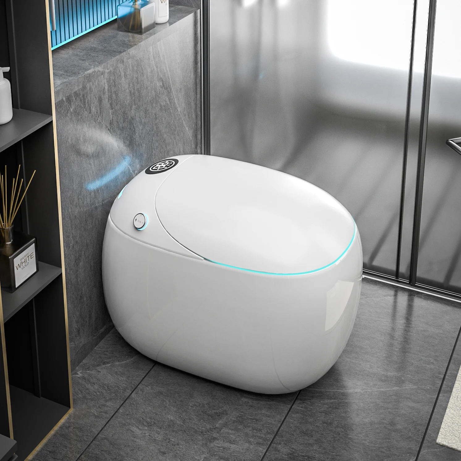 New arrival sanitary ware egg shape electric inodoro toilet bowl commode bathroom ceramic automatic smart toilet