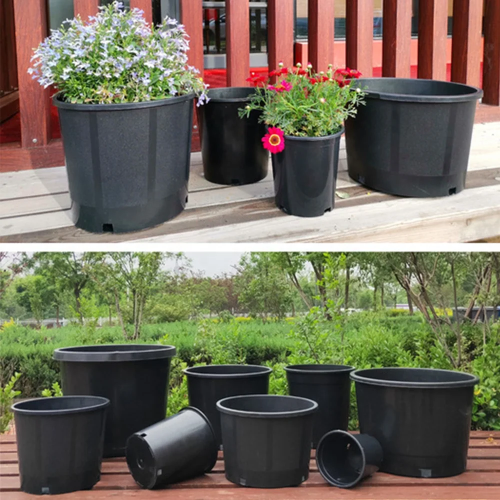 Premium 7 10 Gallon Garden Pots Plastic Flowerpot 15 Gallon Grow Round  Plastic Flower Pots Round Plastic Tree Grow Pots Planters