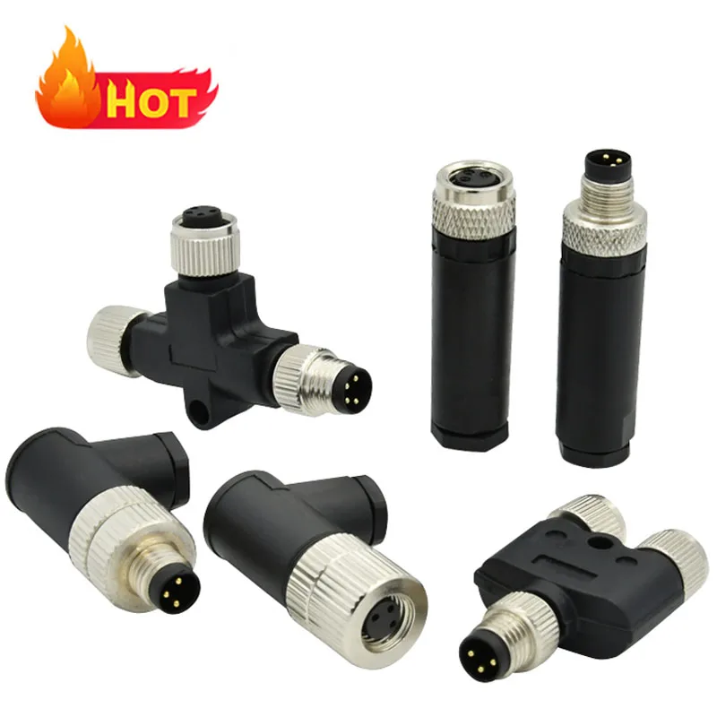 M8 Assembly Overmolded Connector 3Pin 4Pin 5Pin 6Pin 8Pin Male Female Screw Cable Plug 3 4 5 6 8 Pin Connector