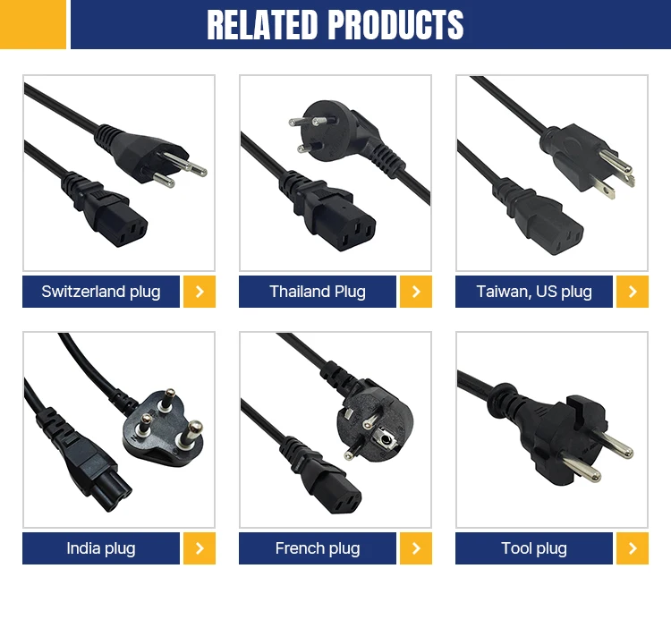 3 Pin Industrial Power Cord Plug Thailand Adapters Power Plug 6a 250v