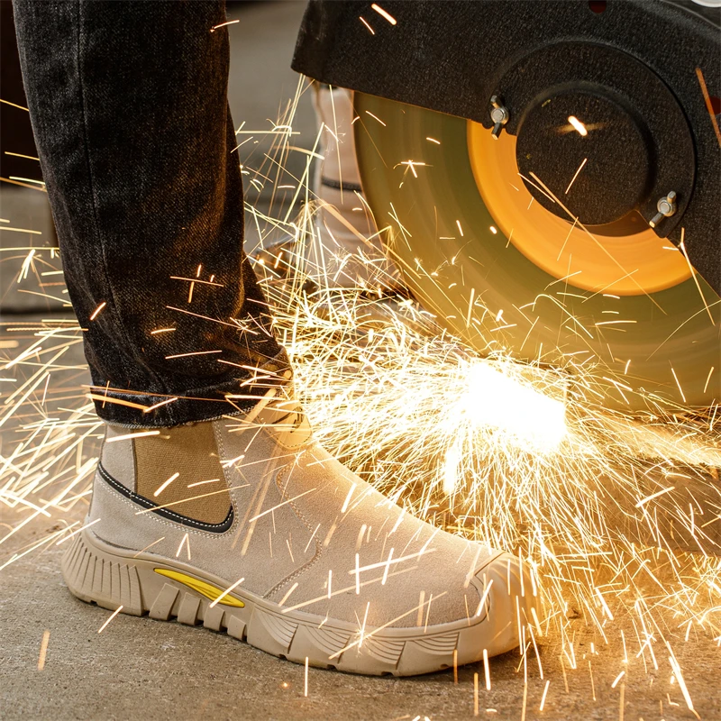 Non-slip Nubuck Leather Welding Safety Shoes for Men