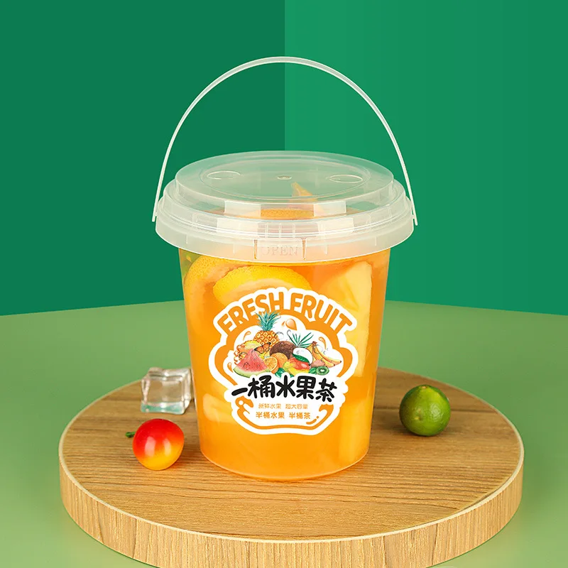 Custom Printing Plastic Cups 700ml 1000ml fruit juice Hard PP bubble tea cup Boba Fruit Drink Cups with Lid supplier