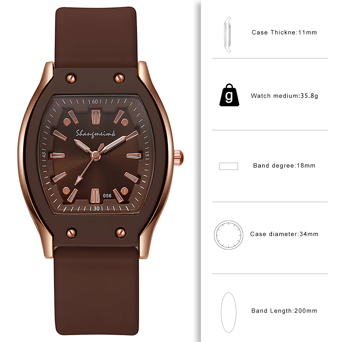 Customizable Silicone Strap Quartz Watches