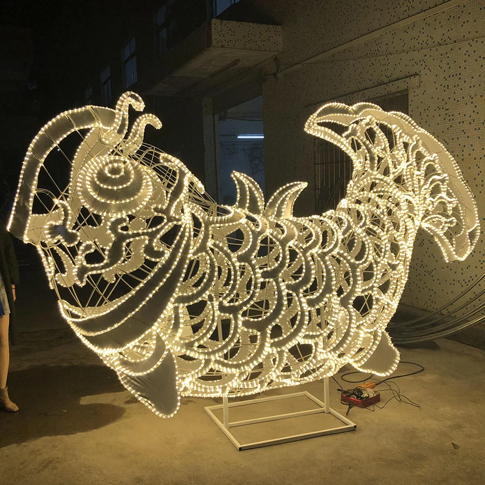 Beautiful Fish Shape for Mid-Autumn Festival Outdoor Animal Lanterns Chinese Lanterns for Sale