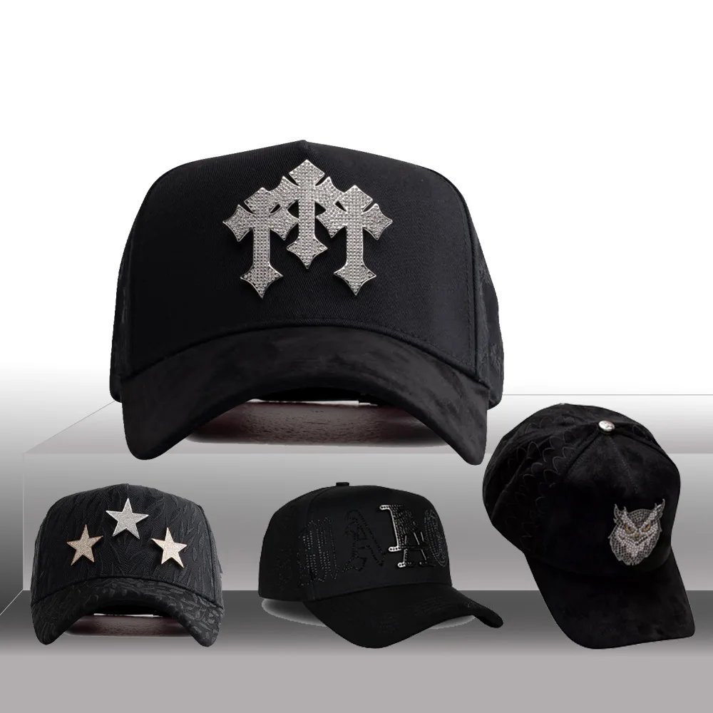New Arrival SCREAM 5 Panel Vintage Baseball Cap High Quality Original Barbas Hats with Chrome Beads Gorras for Men and Women