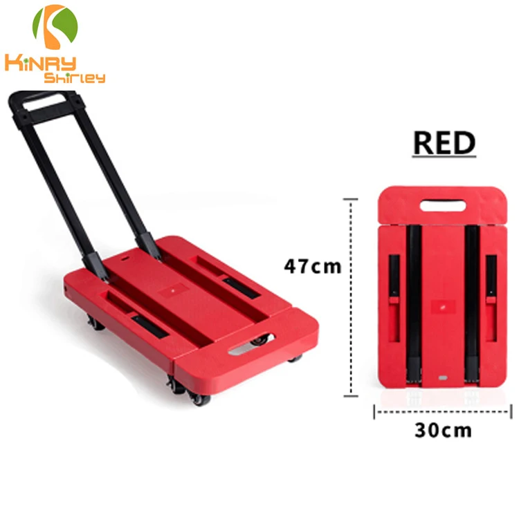 Compact Heavy Duty Platform Lightweight Portable Flatbed 6 Wheel Dolly Folding Shopping Luggage Hand Trolley Cart Truck