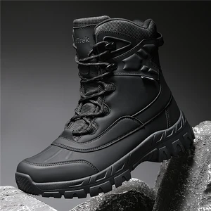 High Quality Heightened Elastic Outdoor HikiShoes Cross-country Non-slip Jogging Lightweight Cushioning Waterproof Hiking Boots