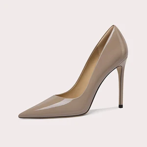 Handmade Gray Pointed Court High Heel Pumps for Ladies Customized Ankle Slip-On Fashion Trend for Spring/Summer