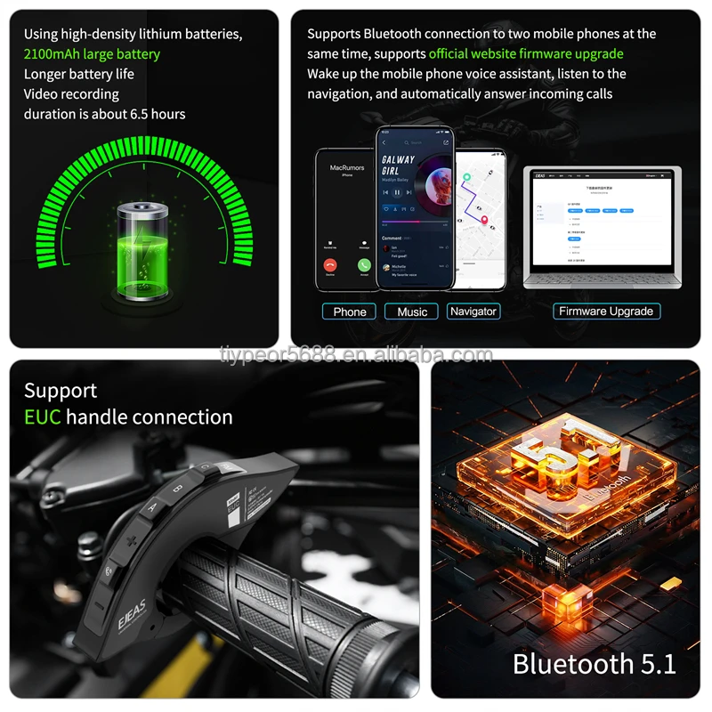product tiypeor ejeas new model k1pro helmet bluetooth headset motorcycle wifi recorder mesh internal and external video microphone-10