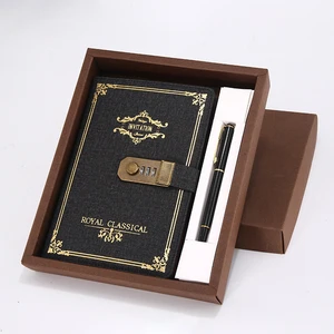 Customizable Retro A5 Business Hardcover Notebook for School and Office Use-Lock Planner Traveller Meeting