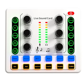 M8 Sound Card Wireless Bluetoot External Mixer Audio Digital Mixer Noise Reduction Live Streaming Broadcast Podcasting detail image