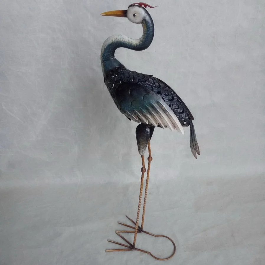 Metal Crane Statue