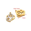 Strass a forma di cuore cavo da 15 mm, foro singolo da 1,6 mm, oro 04.